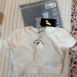 White Crop Top with Logo